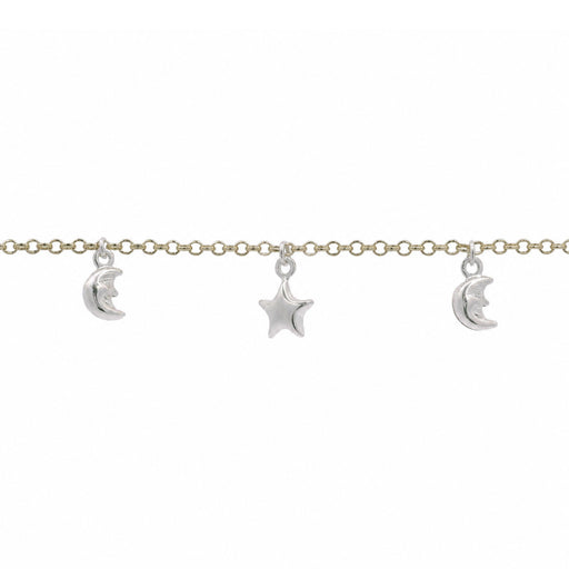 Myron Toback Inc. 14/20 Gold-Filled Rolo Chain with Sterling Silver Moon & Star Charms 14/20 Gold-Filled Rolo Chain with Sterling Silver Moon & Star Charms