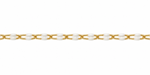 14/20 Yellow Gold-Filled Elongated Cable Chain with White Resin Elongated Cable Chain with White Resin