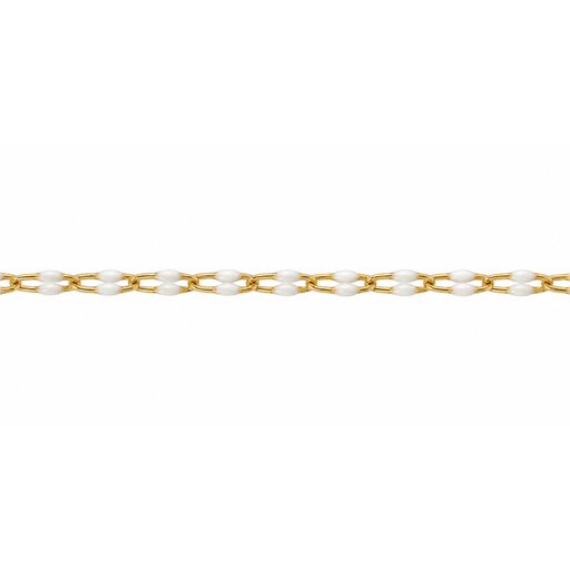 14/20 Yellow Gold-Filled Elongated Cable Chain with White Resin Elongated Cable Chain with White Resin