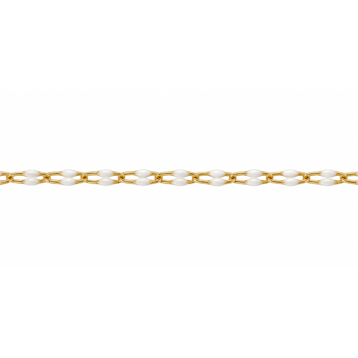 14/20 Yellow Gold-Filled Elongated Cable Chain with White Resin Elongated Cable Chain with White Resin