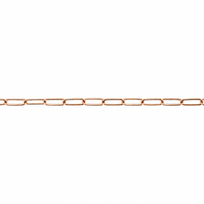 14K Pink 2.1MM Elongated Flat Cable Chain 2.1MM Elongated Flat Cable Chain