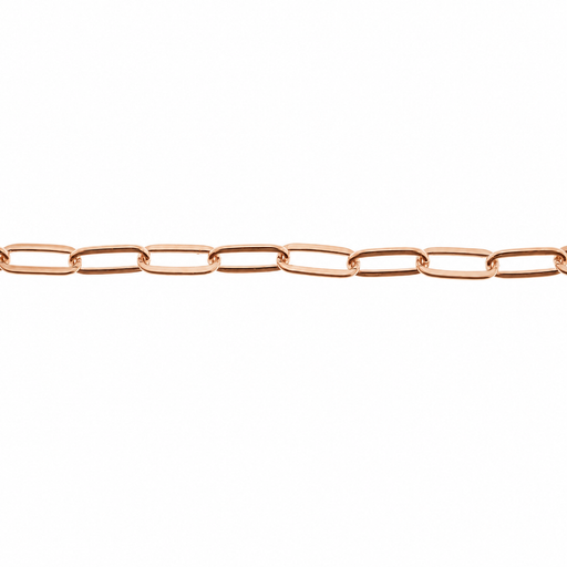 14K Pink 2.5MM Elongated Flat Cable Chain 2.5MM Elongated Flat Cable Chain