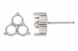 14K White / 12Pt Three Stone Cluster Earring Setting Three Stone Cluster Earring Setting