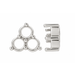 14K White / 12Pt Three Stone Cluster Setting Three Stone Cluster Setting