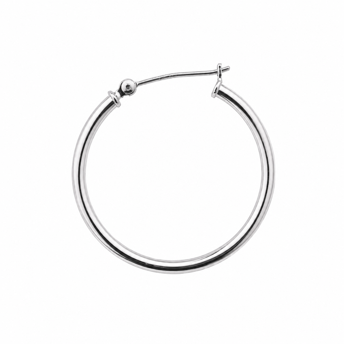 Myron Toback Inc. 14K White / 15mm Hinged Tube Hoop Earring Hinged Tube Hoop Earring