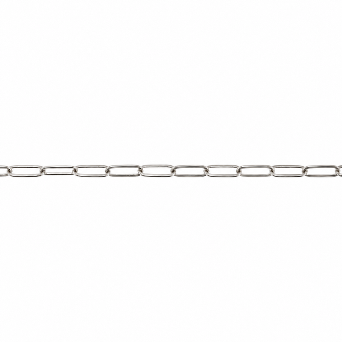 14K White 2.1MM Elongated Flat Cable Chain 2.1MM Elongated Flat Cable Chain
