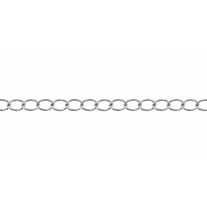 14K White 2.5MM Cable Chain 2.5MM Cable Chain
