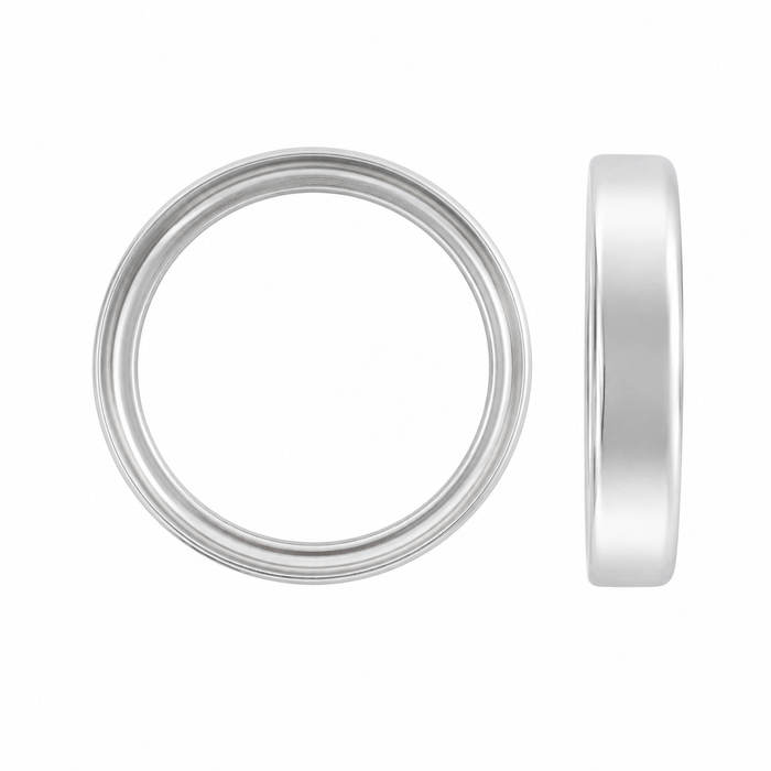 Myron Toback Inc. 14K White / 4mm / Open Back Round Bezel Round Bezel