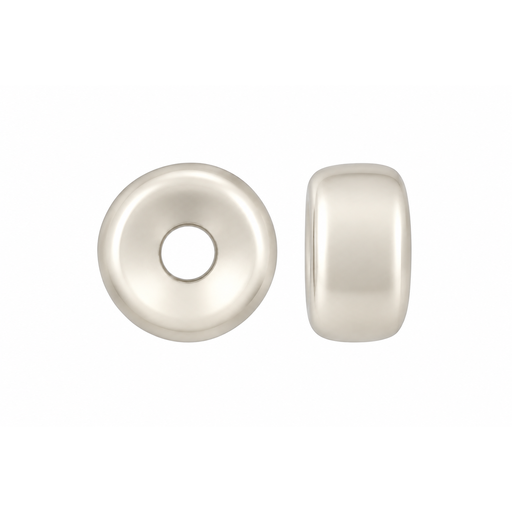14K White / 4mm Shiny Roundel Bead Shiny Roundel Bead