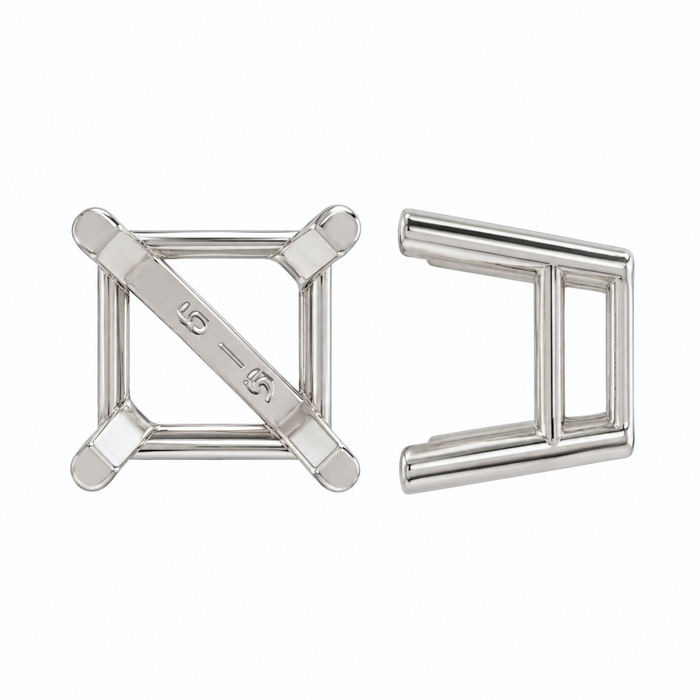 Myron Toback Inc. 14K White 5MM Square 4 Prong Basket Setting 5MM Square 4 Prong Basket Setting