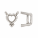 14K White / 5x5mm Heart Cut Basket V-End Setting Heart Cut Basket V-End Setting