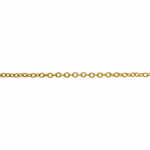 14K yellow gold 1.0mm cable chain from Myron Toback Inc. showcasing a delicate, fine jewelry link chain.