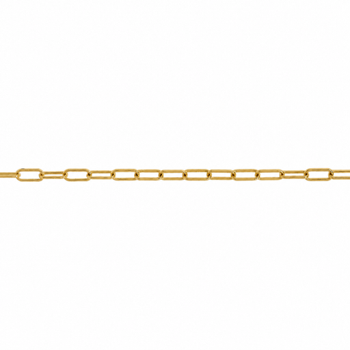14k yellow gold elongated cable chain, 1.7mm thickness, featuring oval links, from Myron Toback Inc.