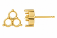 14K Yellow / 12Pt Three Stone Cluster Earring Setting Three Stone Cluster Earring Setting