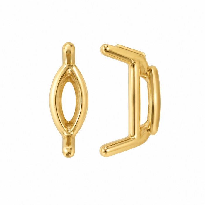 14K Yellow / 6x3mm Marquise Cut Basket Setting Marquise Cut Basket Setting