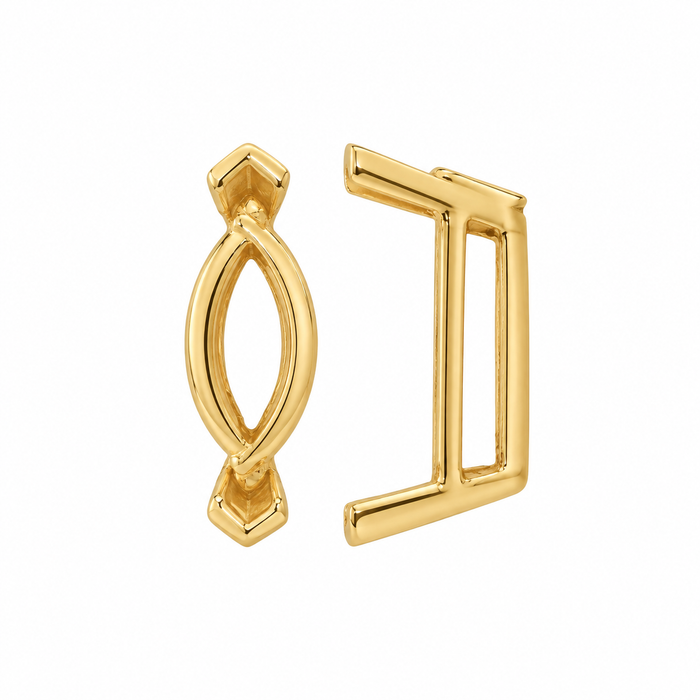14K Yellow / 7x4mm Marquise V-End Basket Setting Marquise V-End Basket Setting
