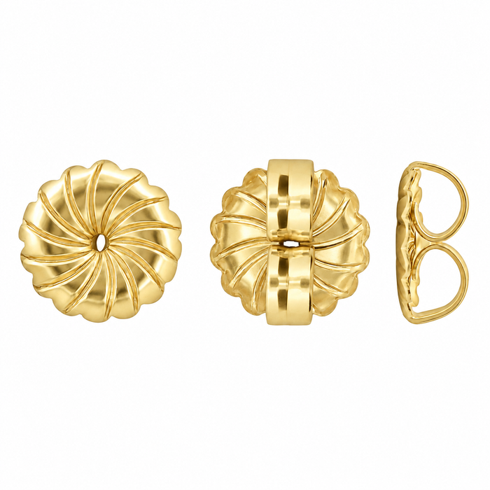 14K Yellow 9.5MM Earring back 9.5MM Earring back