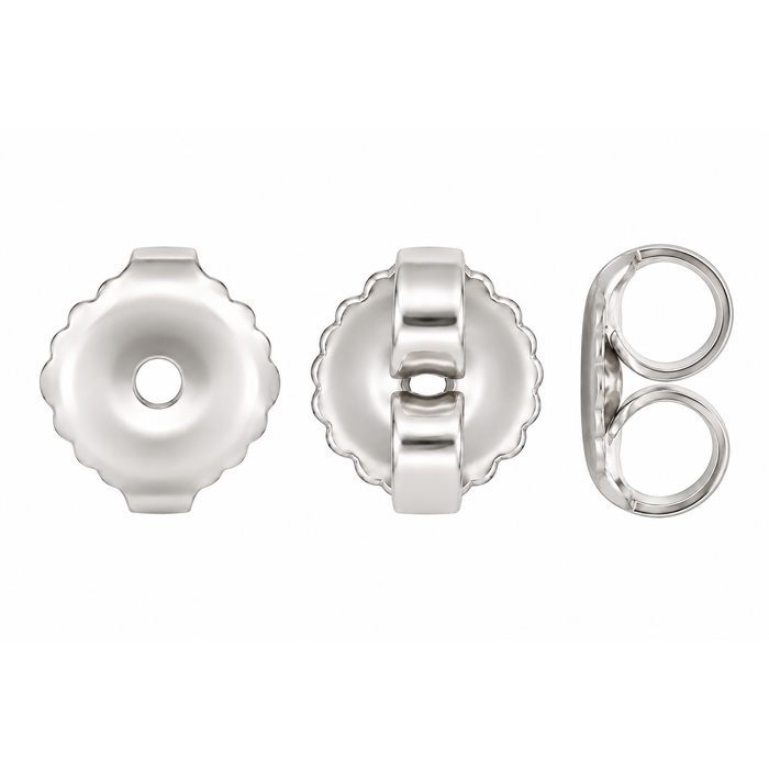 18K White 6MM Heavy Earring Back 6MM Heavy Earring Back