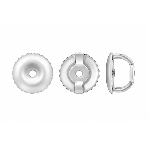18K White 6MM Screw Back 6MM Screw Back