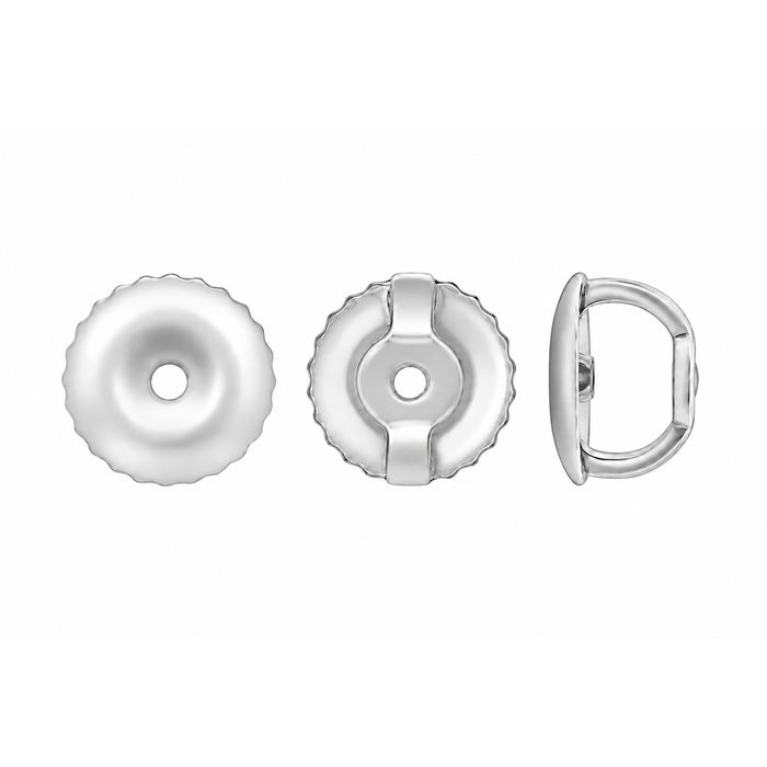 18K White 6MM Screw Back 6MM Screw Back