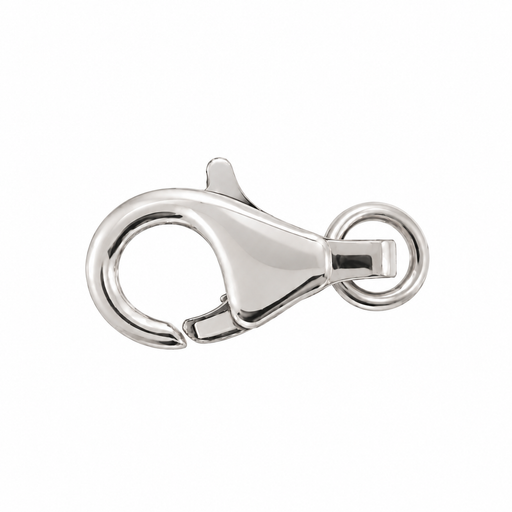 18k white gold fancy lobster lock with ring, 9.5mm, from Myron Toback Inc., featuring intricate design and secure clasp.