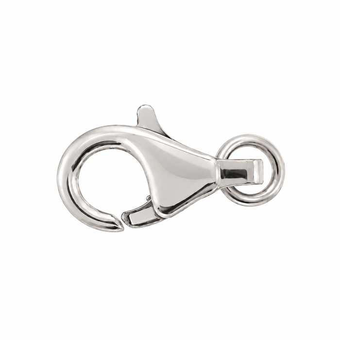 18K White / 9.5MM Fancy Lobster Lock with Ring Fancy Lobster Lock with Ring