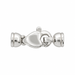 18K White Heart Lock w/ End Caps Heart Lock w/ End Caps