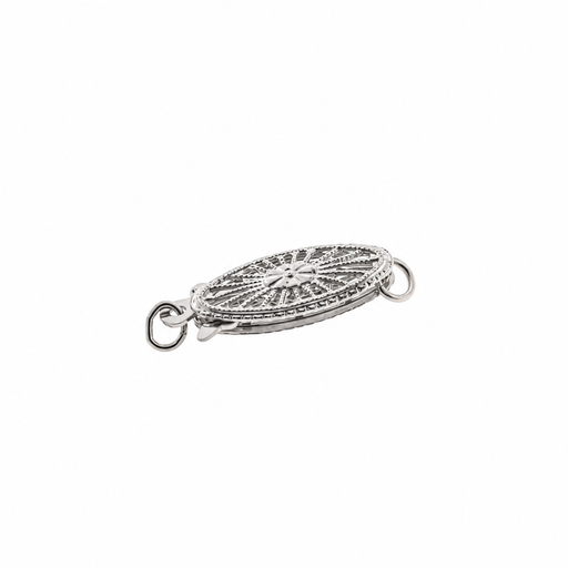 18K White Large Filigree Fish Hook Clasp Large Filigree Fish Hook Clasp