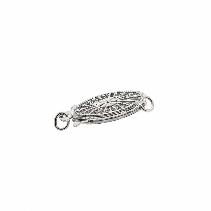 18K White Large Filigree Fish Hook Clasp Large Filigree Fish Hook Clasp