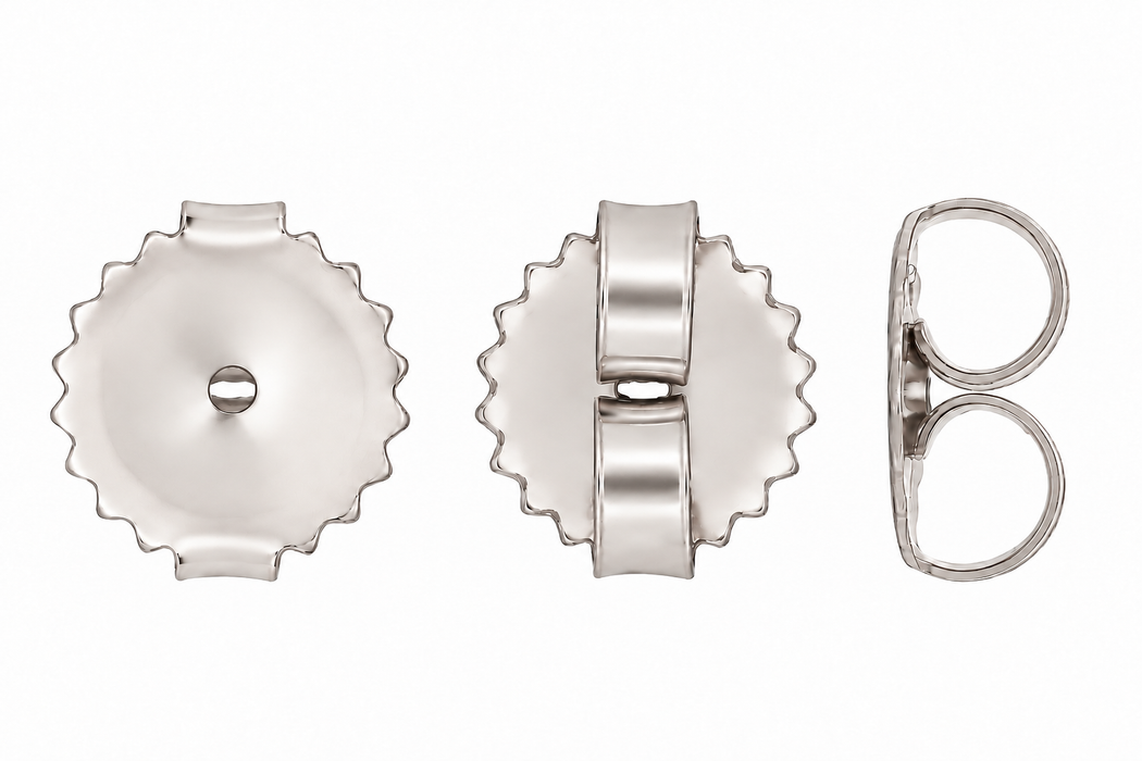 18K White Medium Earring Backs Medium Earring Backs