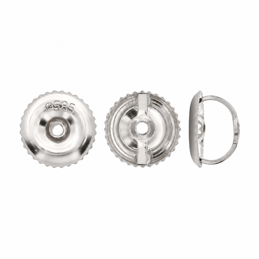 18K White Medium Earring Screw Backs Medium Earring Screw Backs