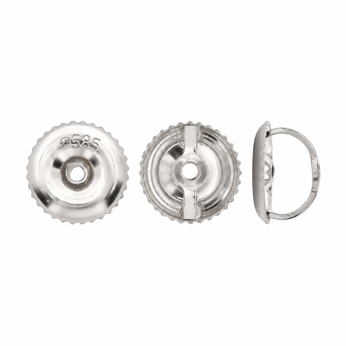 18K White Medium Earring Screw Backs Medium Earring Screw Backs