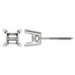 18K White Princess Cut Earring Setting W/Screw Post Princess Cut Earring Setting W/Screw Post