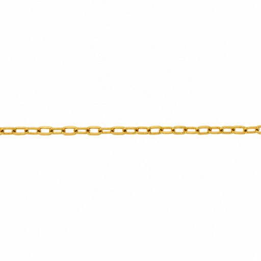 18k yellow gold elongated square cable chain, 1.3mm thick, showcasing intricate square links from Myron Toback Inc.