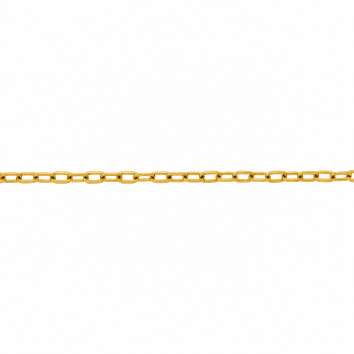 18K Yellow 1.3MM Elongated Square Cable Chain 1.3MM Elongated Square Cable Chain