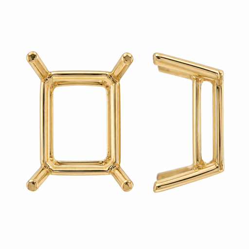 Myron Toback Inc. 18K Yellow / 18x13mm / Regular 4 Prong Emerald Cut Basket Setting 4 Prong Emerald Cut Basket Setting