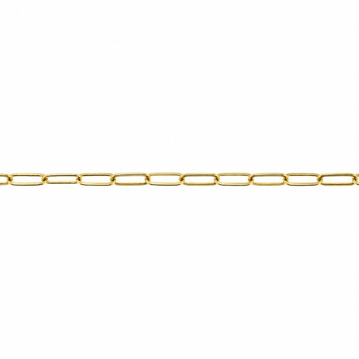 18K Yellow 2.1MM Elongated Flat Cable Chain 2.1MM Elongated Flat Cable Chain