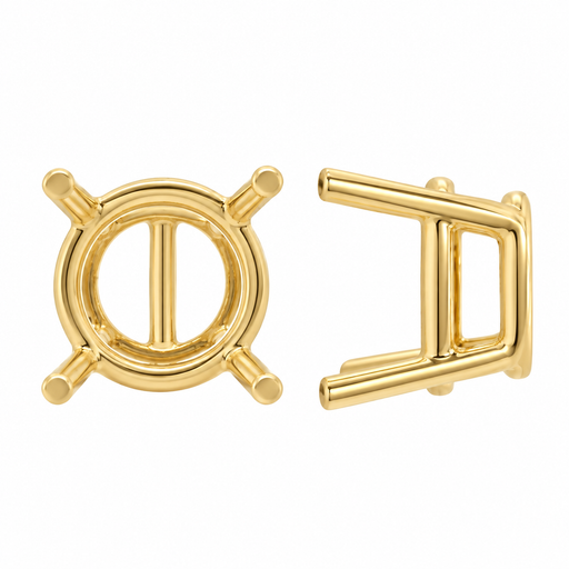 18K Yellow / 20pt Round Basket Setting with Bar Round Basket Setting with Bar