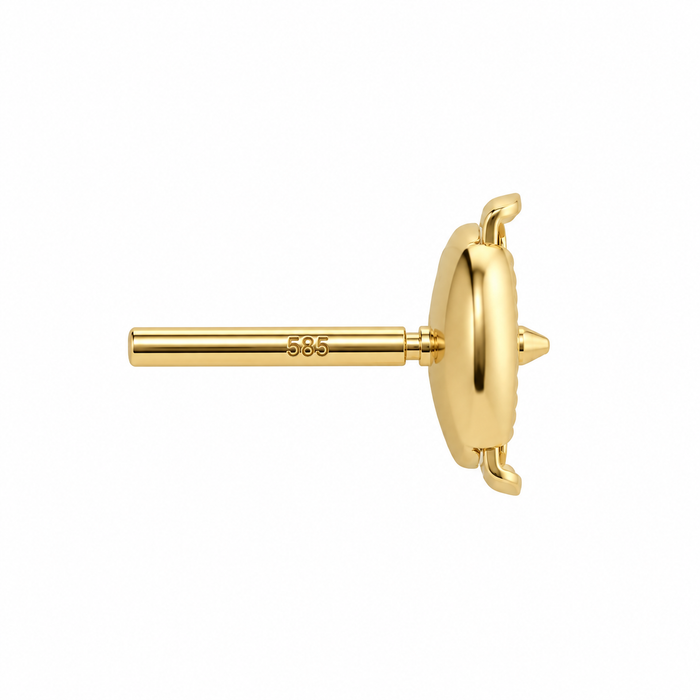 18K Yellow Alpa Post & Back W/Push On 2 Side Alpa Post & Back W/Push On 2 Side