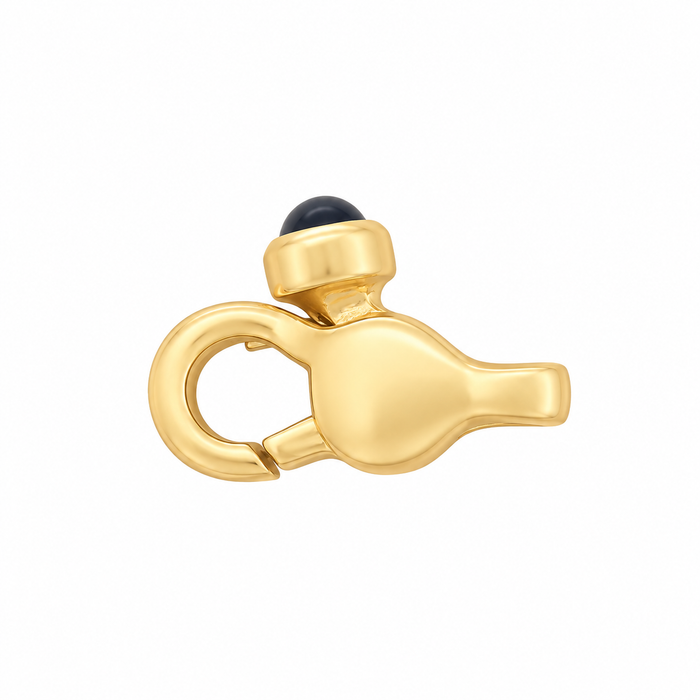 18K Yellow Lobster Clasp W/Sapphire Lobster Clasp W/Sapphire