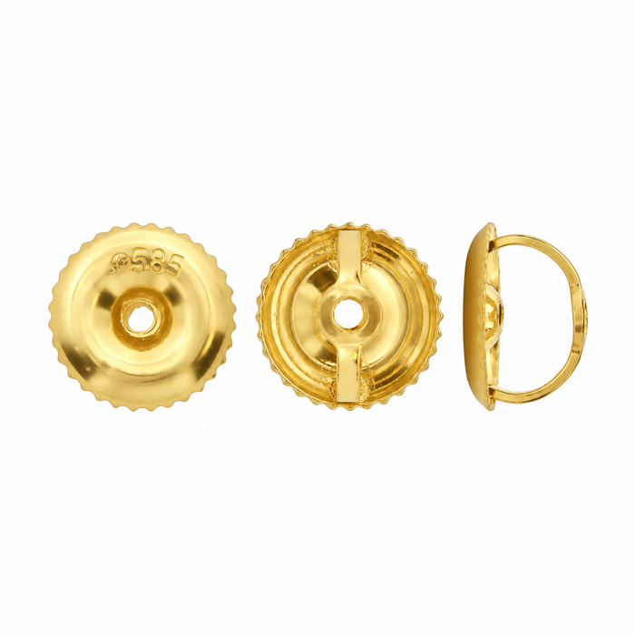 18K Yellow Medium Earring Screw Backs Medium Earring Screw Backs