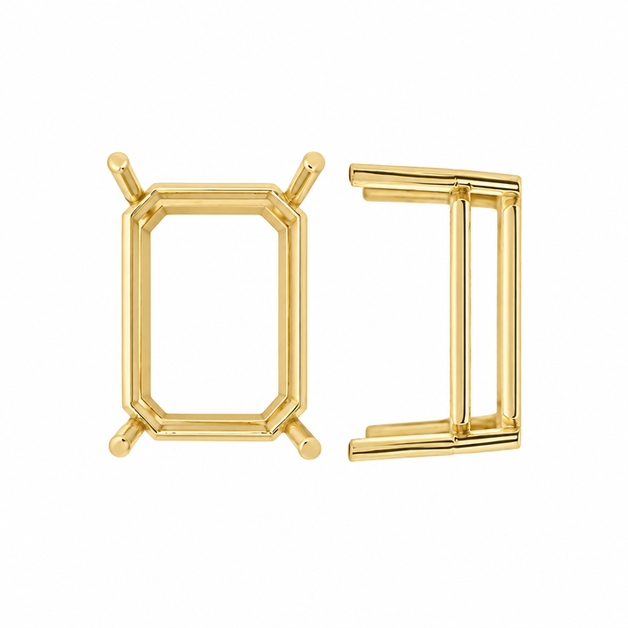 Myron Toback Inc. 4 Prong Emerald Cut Basket Setting 4 Prong Emerald Cut Basket Setting