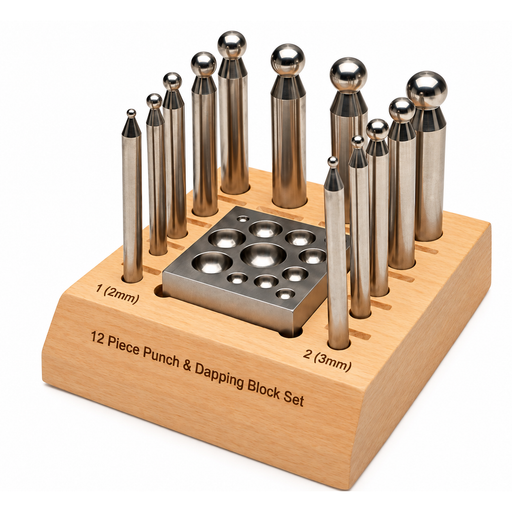 Dapping Punch & Die Set, 2 to 13mm Dapping Punch & Die Set, 2 to 13mm