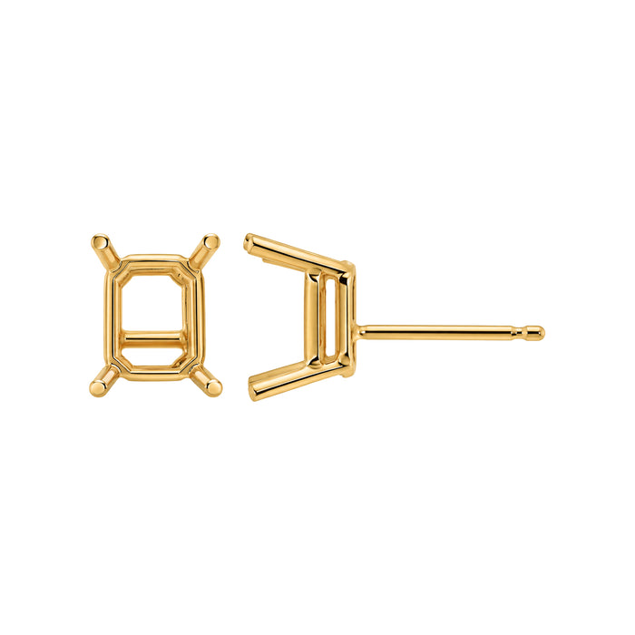 Myron Toback Inc. Emerald 4 Prong Basket Setting Earring Emerald 4 Prong Basket Setting Earring