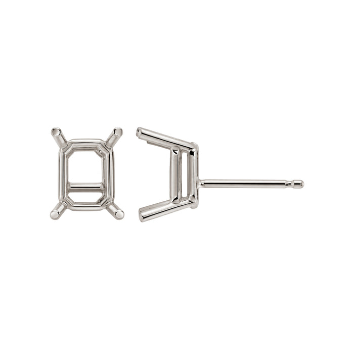 Myron Toback Inc. Emerald 4 Prong Basket Setting Earring Emerald 4 Prong Basket Setting Earring