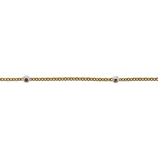 Myron Toback Inc. 14/20 Gold-Filled 2.7MM Cable Chain w/ Silver Beads