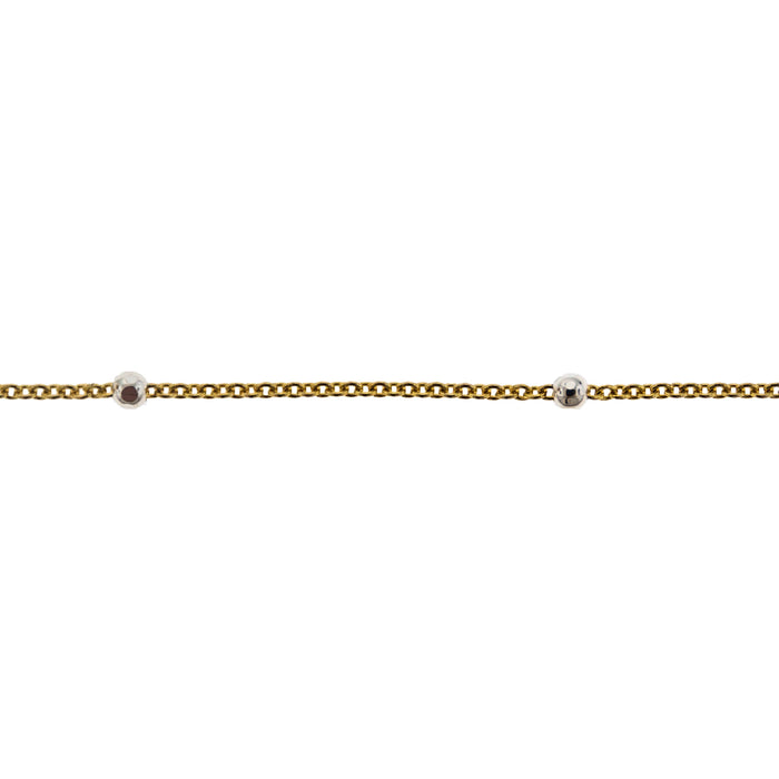 Myron Toback Inc. 14/20 Gold-Filled 2.7MM Cable Chain w/ Silver Beads
