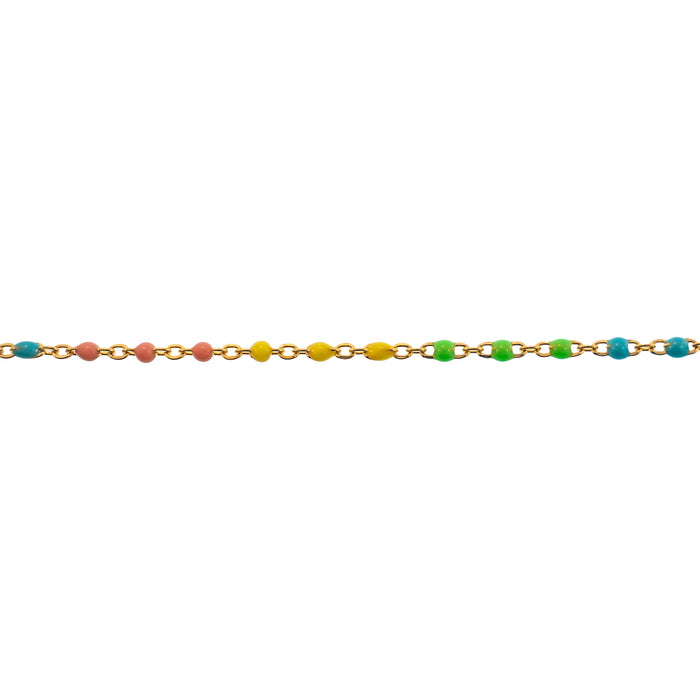 Myron Toback Inc. 14/20 Gold-Filled Yellow Multi Colored Bead Cable Chain 14/20 Gold-Filled Yellow Multi Colored Bead Cable Chain