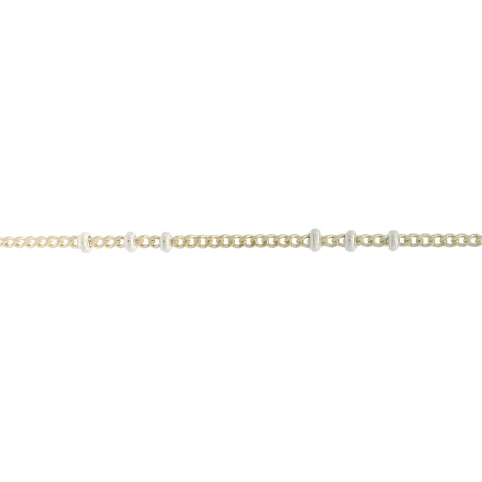 Myron Toback Inc. 14/20 Yellow Gold-Filled 1.3MM Flat Curb with 2MM Beads 1.3MM Flat Curb with 2MM Beads