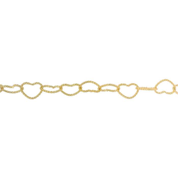 Myron Toback Inc. 14/20 Yellow Gold-Filled 3.7MM Twisted Heart Chain 3.7MM Twisted Heart Chain
